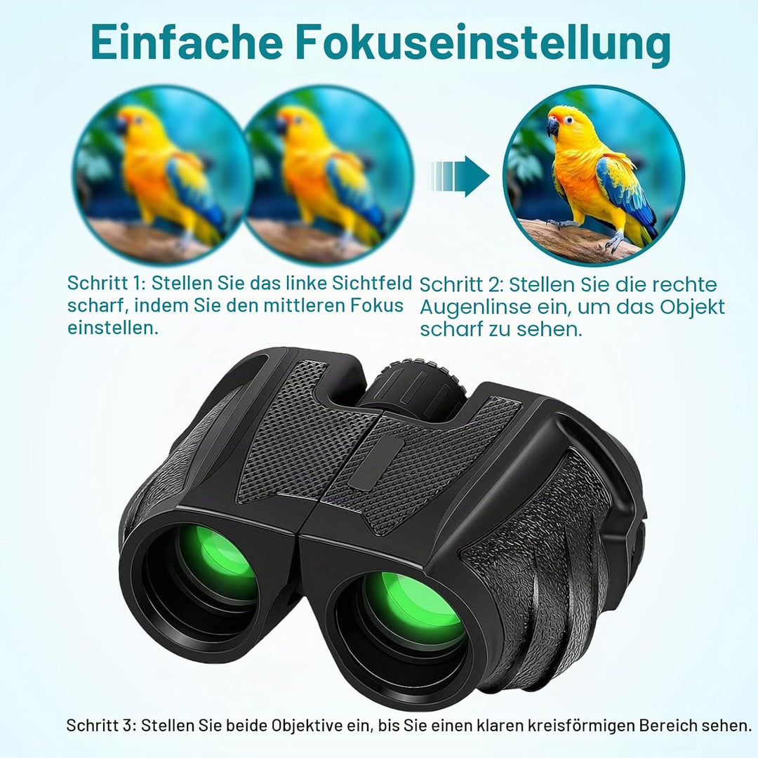 Fernglas 12x25, Magnesium Fernglas mit Nitrogenfüllung und wasserdicht, BAK4 HD Prisma + FMC Objekti