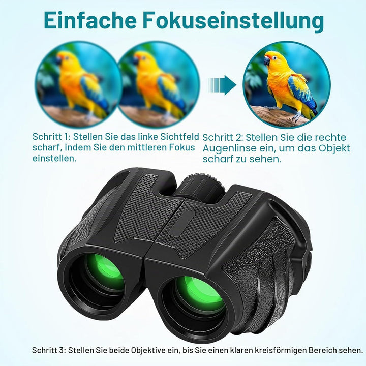 Fernglas 12x25, Magnesium Fernglas mit Nitrogenfüllung und wasserdicht, BAK4 HD Prisma + FMC Objekti