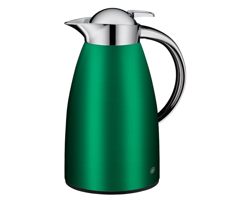 alfi SIGNO 1.0l, satin grün, Edelstahl-Isolierkanne mit hygienischem Hartglaseinsatz, Drehverschluss