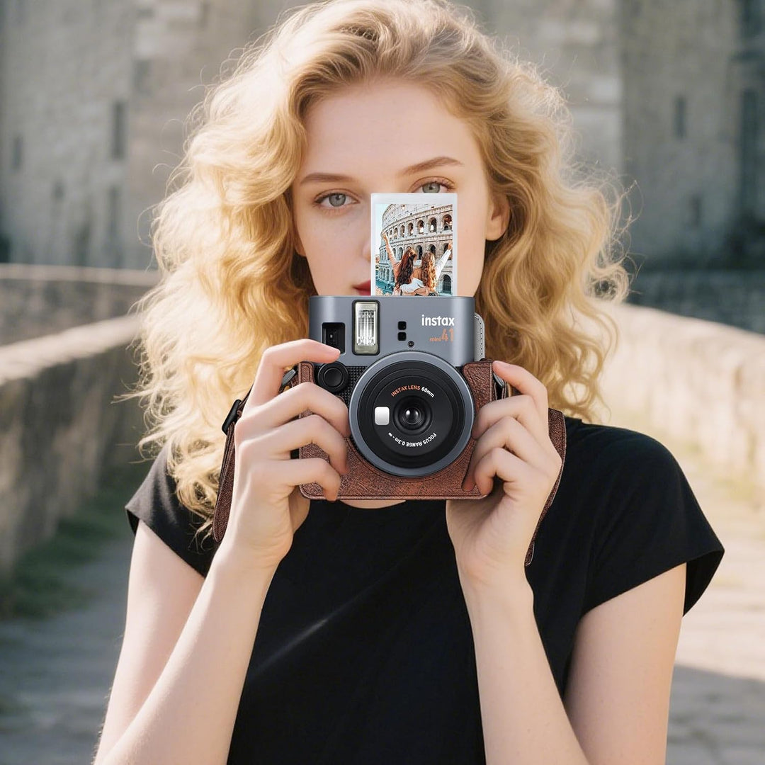FINTIE Schutzhülle für Fujifilm Instax Mini 41 Sofortbildkamera – Premium veganes Leder Tasche Cover