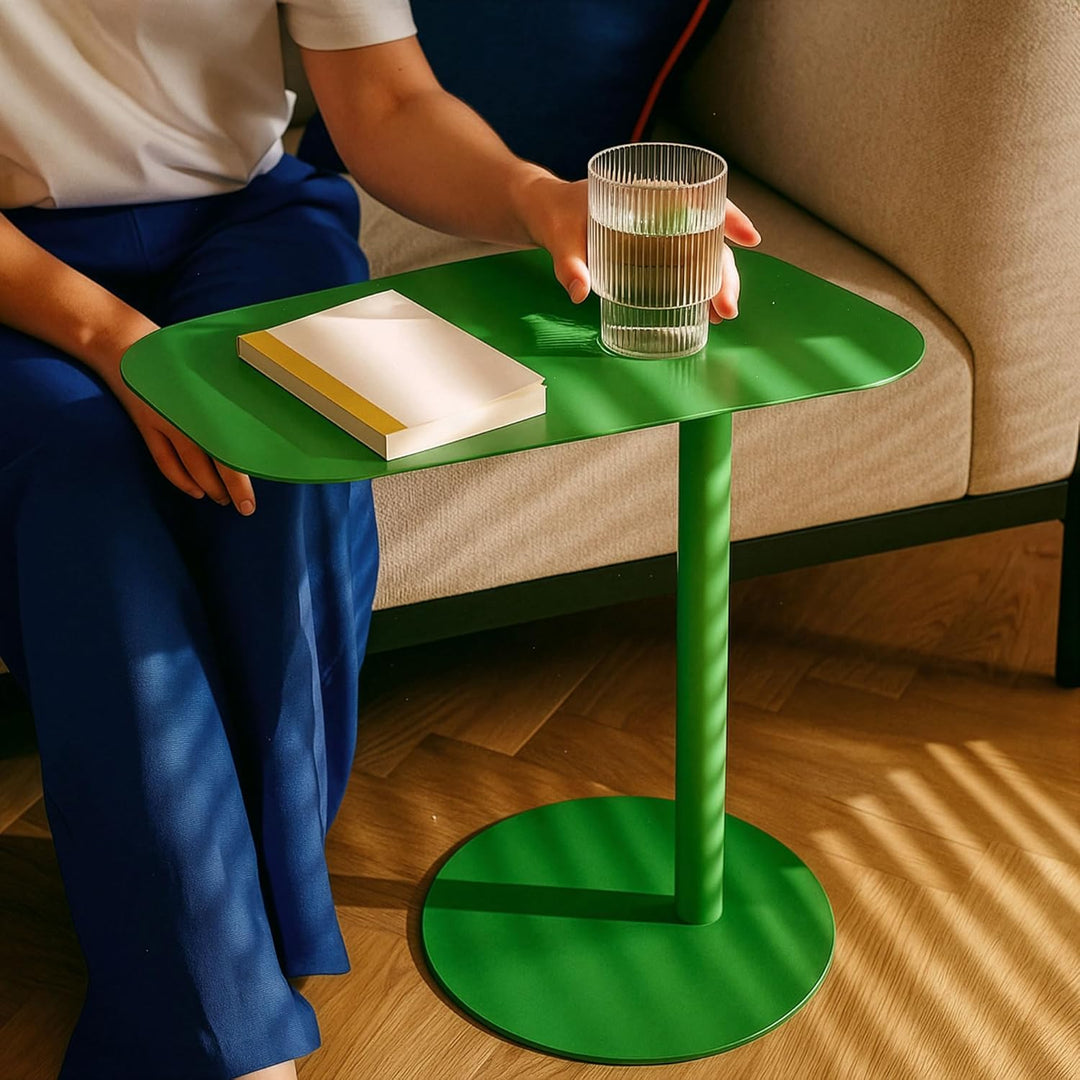 [en.casa] Beistelltisch Nastätten Gartentisch Couchtisch mit Metallgestell Sofatisch modernes Design