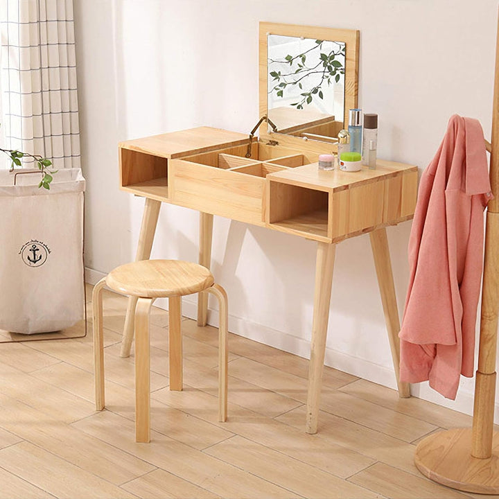 IBUYKE Stapelhocker-Massivholz Hocker Hausbank Holzhocker Mode Kreative Hocker Moderne Esstisch Hock