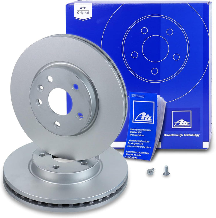 ATE Bremsenset Vorderachse inkl. Bremsscheiben vorne Ø 276 mm belüftet und Bremsbeläge vorne Kompati