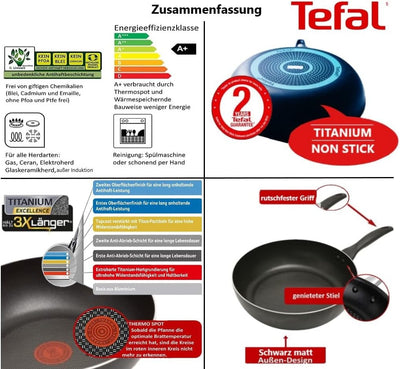 Tefal B30311 Cook&Clean Wok 30cm hoher Rand, Teflon Antihaftbeschichtet, Wokpfanne Hochrand tief, Pf