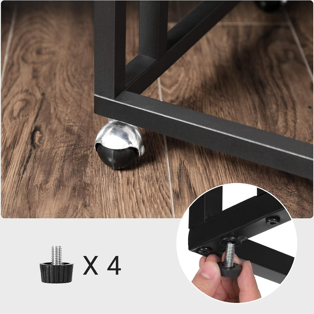 VASAGLE Beistelltisch, Sofatisch mit Rollen, C-Form, mobiler Kaffeetisch, 35 x 50 x 60 cm, Wohnzimme