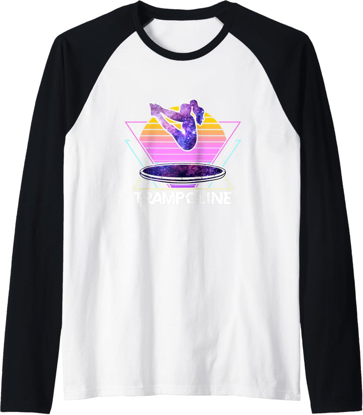 Trampolin Sport Retro Vintage Vaporwave 90er Jahre Gymnastik Raglan