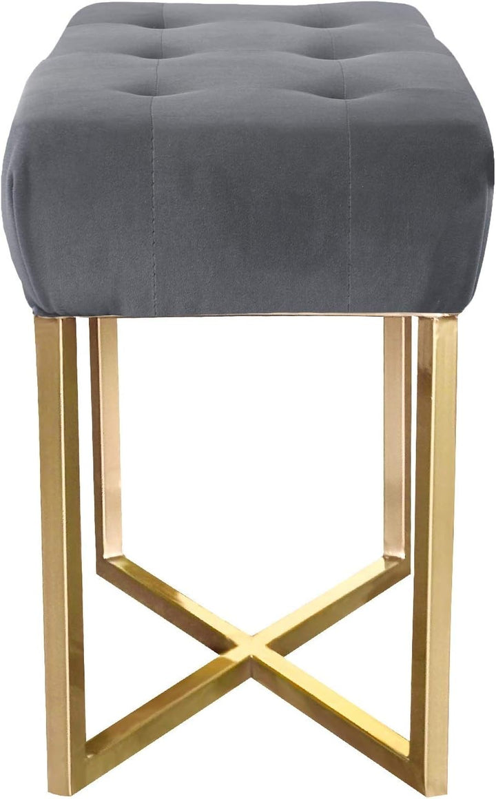 Menzzo Hocker & Sitzbänke, Metall, Silber, L50 x P30 x H50 cm, Silber