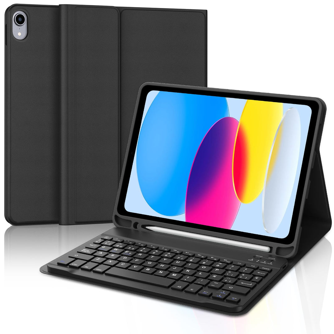 IVEOPPE Hülle mit Tastatur für iPad A16 11 Generation 2025/10 Generation 2022, Bluetooth Magnetische