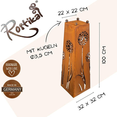 Rostikal Pflanzsäule Pusteblume 118 cm - inkl. abnehmbarer runder Dekorative Pflanzschale - Hochwert