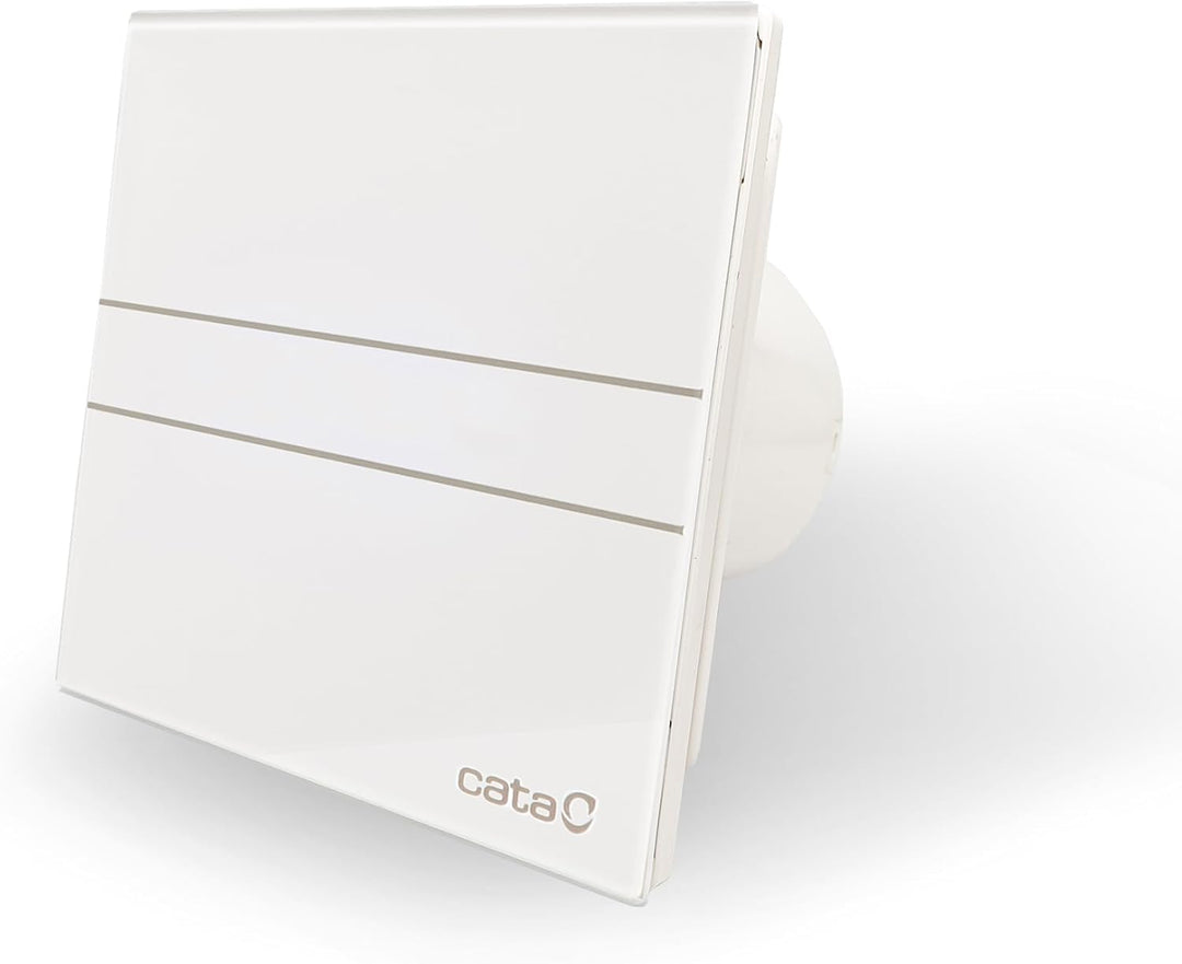 E-100 G - Abluftventilator für das Bad - Standardserie E Glass - Weisse Glasfront - Energieklasse B