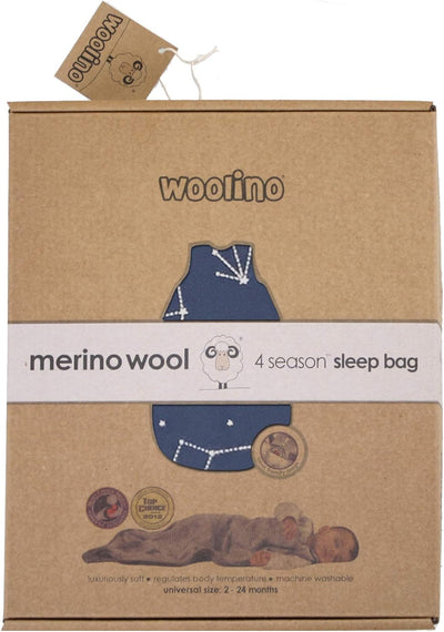 Woolino 4-Jahreszeiten-Baby-Schlafsack - Merino-Wolle 2 Monate - 2 Jahre Nachthimmel, 2 Monate - 2 J