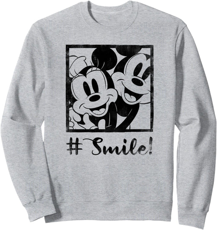 Disney Mickey Mouse Minnie Hashtag Smile Sweatshirt