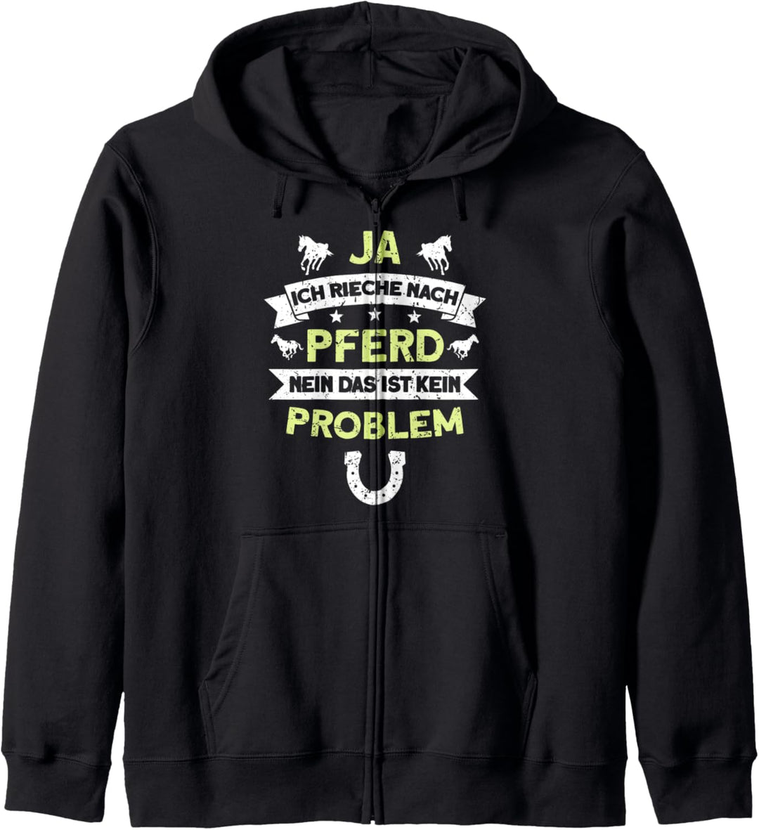 Ja ich rieche nach Pferd Mädchen Reitsport Kapuzenjacke