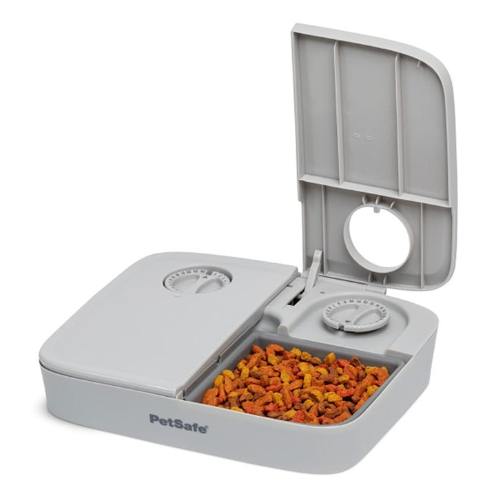 PetSafe Futterautomat für 2 Mahlzeiten, Integrierte Schaltuhren, BPA-freier Futternapf, Für Trockenf