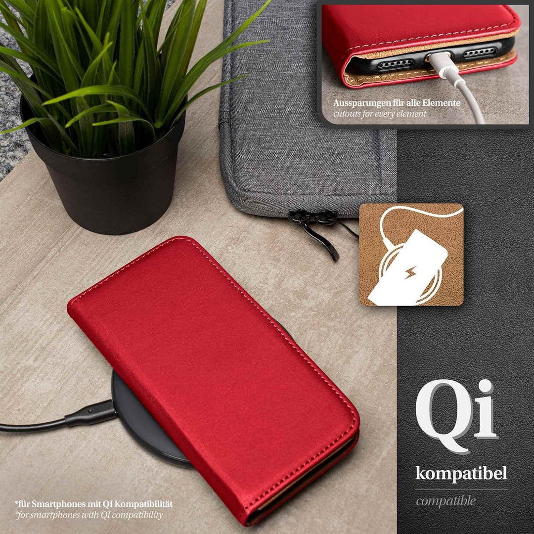 moex Book Case für Samsung Galaxy S2 / S2 Plus Handyhülle mit Kartenfach, Hülle klappbar 360 Grad Sc