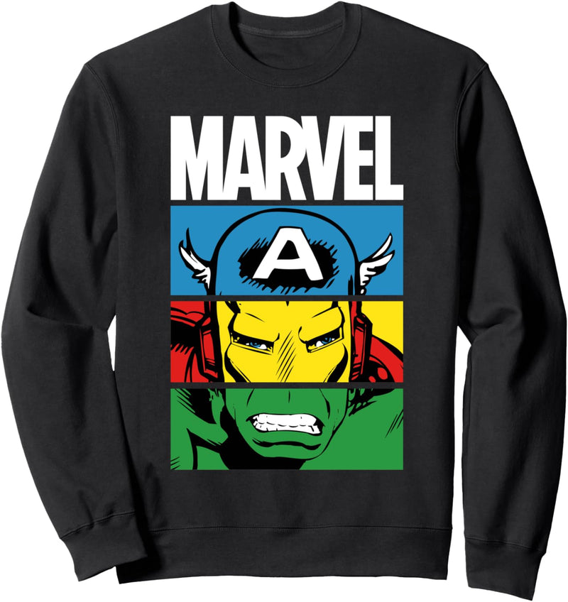 Marvel Heroes Unite Captain America, Iron Man, Hulk Dark Sweatshirt