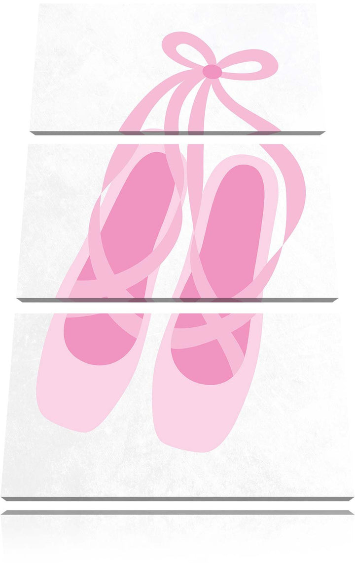 Pixxprint Hübsche Ballerina Schuhe als Leinwandbild/Grösse: 3 Teilig (120x80) cm/Wandbild/Kunstdruck