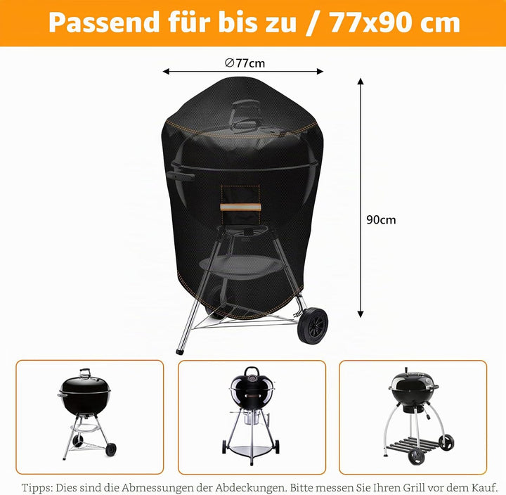 kugelgrill Abdeckung Wetterfest, Abdeckhaube für Kettle Holzkohlegrill, 600D Oxford Grillabdeckung R