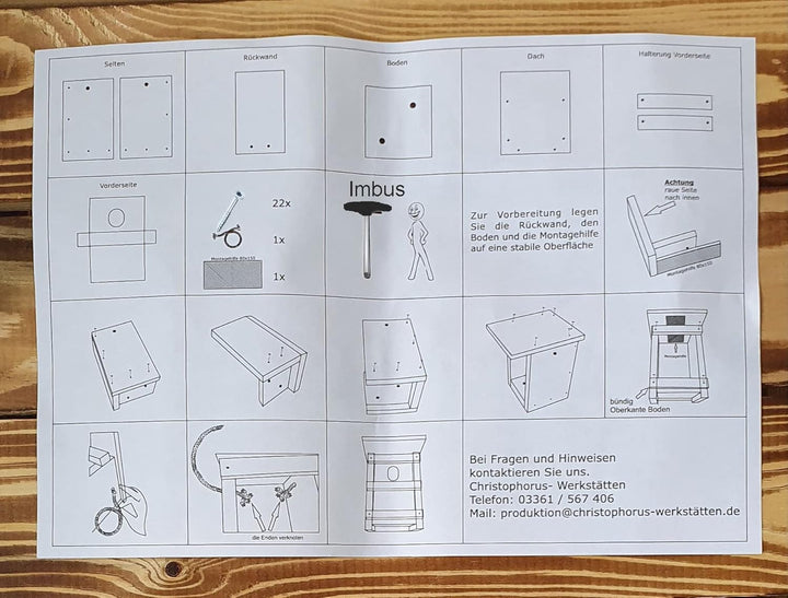 Nistkasten Bausatz aus Kiefernholz zum Selberbauen und Gestalten | Kohlmeise | Artspezifisch und nac