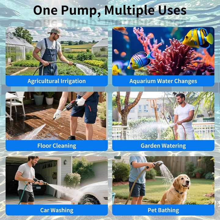 Tragbare Wasserpumpe Akku für Einhell 18V, 30L/min | Schmutzwasserpumpe, Edelstahl-Filter, Mini Tauc