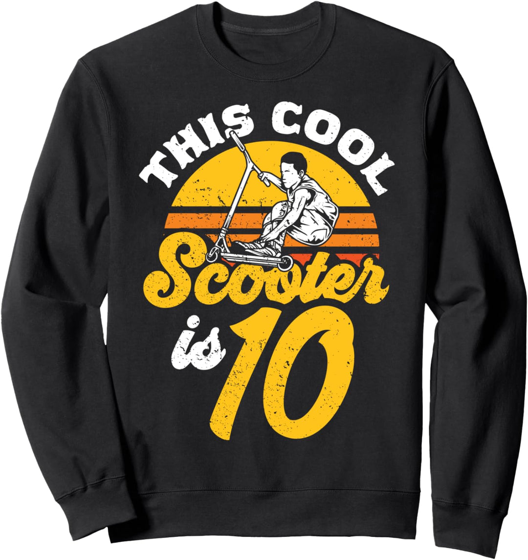 10. Geburtstag Geschenk Roller Fahrer Scooter Jungs Kinder Sweatshirt