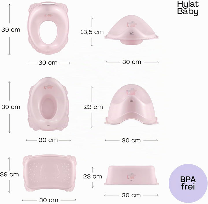 Hylat Baby 3in1 Töpfchen-Set für Kinder - Toilettensitz, Tritthocker &amp; Töpfchen - Kindertoilette für