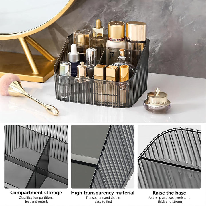 DASITON Make up Organizer,Kosmetik Organizer mit 5 Fächern,Acryl Kosmetik Aufbewahrung mit Grosser K