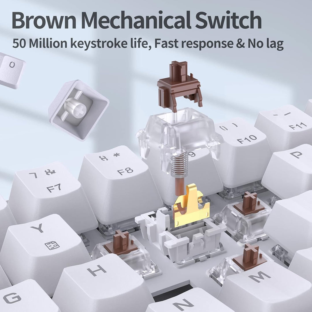 TMKB Mechanische Gaming Tastatur, T68se 60% Prozent Tastatur mit USB Kabel, Anti Ghosting QWERTY Lay