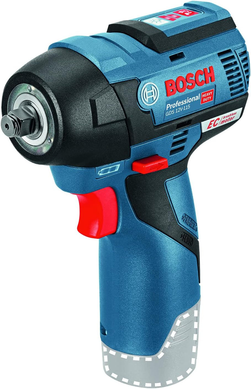 Bosch Professional 12V System Akku Drehschlagschrauber GDS 12V-115 (max. Drehmoment 115 Nm, Schlagza