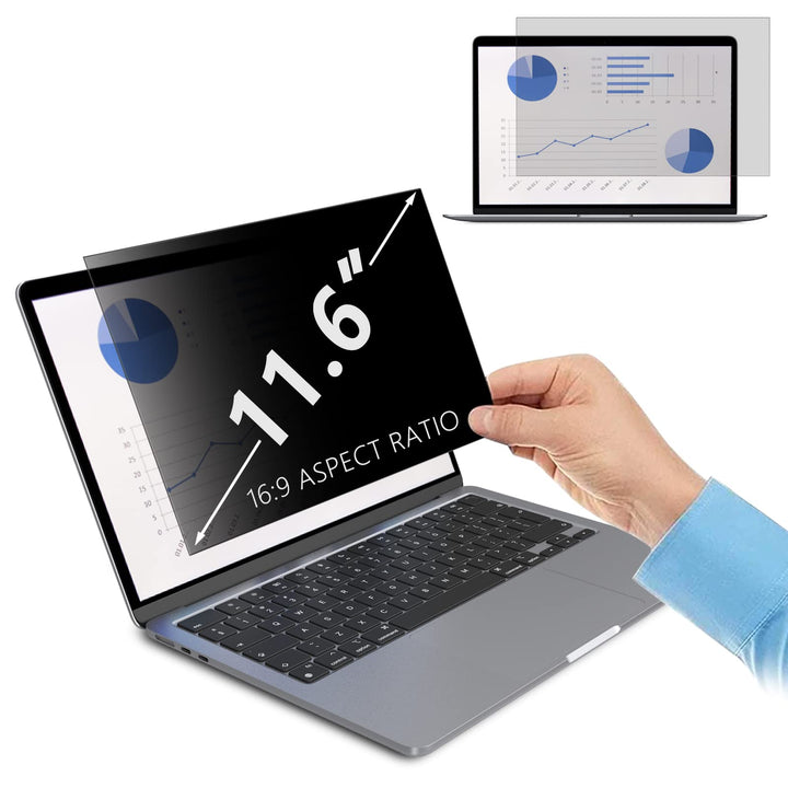 PaceBid 11,6 Zoll 16:9 Privacy Filter Datenschutzfilter Folie Privacy Screen Filter, Anti-Spionage L