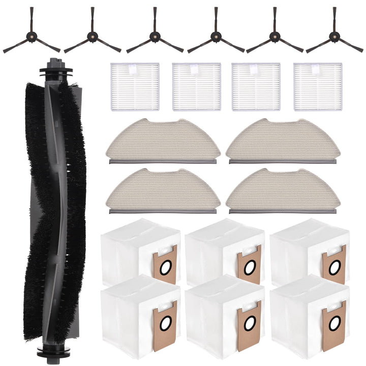 Rebirthcare 21 Stück Zubehör für AIRROBO T20/T20+ Saugroboter ersatzteile, 6 Staubbeutel 1 Hauptbürs