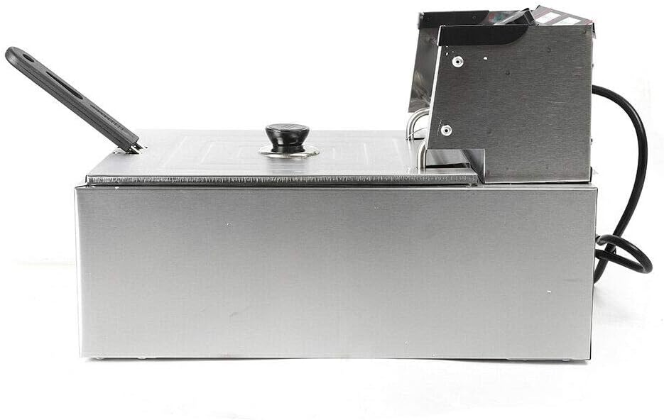 Friteuse Edelstahl, 2500W Elektrische Fritöse mit Frittierkorb und Edelstahldeckel Profi Fritteuse M