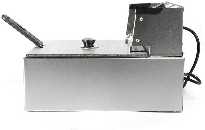 Friteuse Edelstahl, 2500W Elektrische Fritöse mit Frittierkorb und Edelstahldeckel Profi Fritteuse M