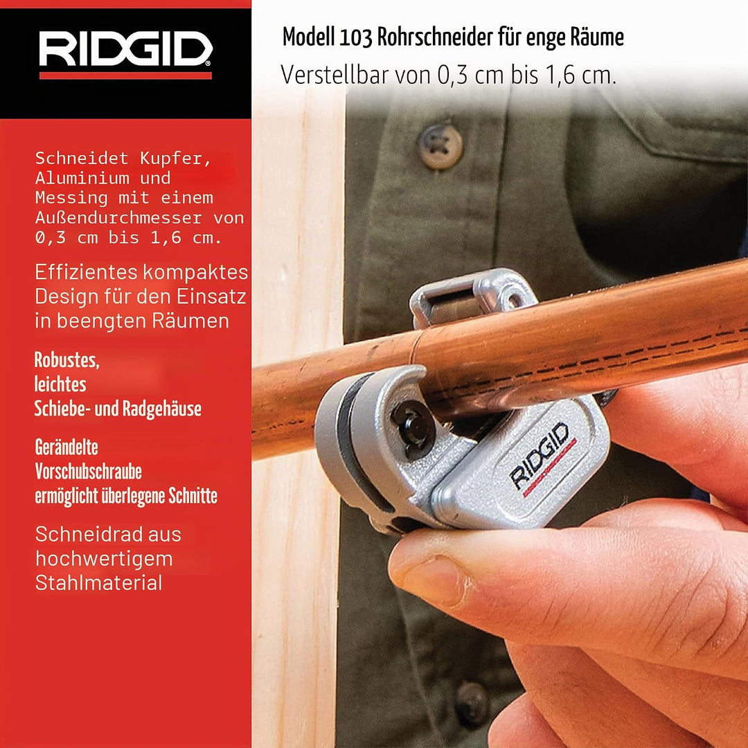 RIDGID 32975 Kupfer Rohrschneider 3 - 16 mm 1/8-inch to 5/8-inch Single, 1/8-inch to 5/8-inch Single