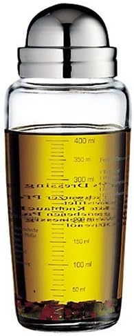 WMF Salat Dressingshaker 400ml, Glasbehälter mit Skalierung, mit 5 aufgedruckte Rezepte, Glas, Croma