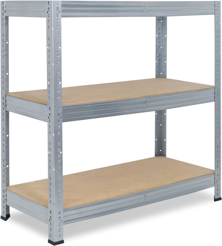 shelfplaza® 90x100x30cm Profi Schwerlastregal verzinkt/Metallregal mit 3 Böden à 200kg Tragkraft/Kel