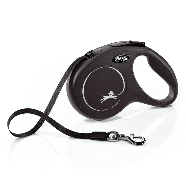 Flexi 25210769: Hundeleine, Klassische einziehbare Rollleine, Grösse M, 25 kg, 4,8 m, schwarz Schwar