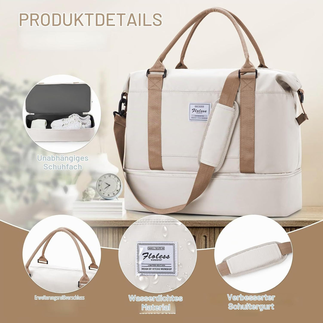 WEPLAN Reisetasche Damen Handgepäck Tasche Easyjet 45x36x20 für Flugzeug Tasche Weekender Damen Trav