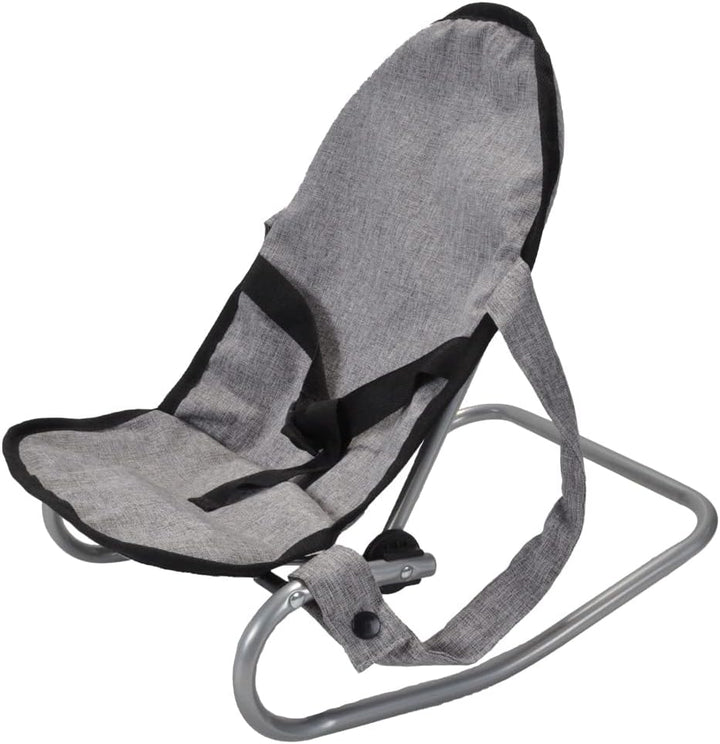 Bandits & Angels Puppenbett und Wippe Grey Angel – Grau Puppenmöbel – Stuhl mit Sicherheitsgurten un