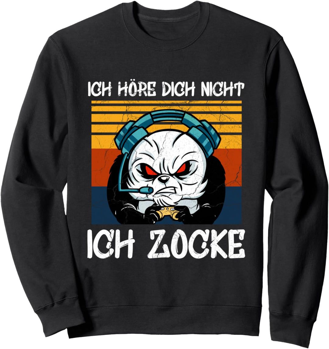 Ich höre dich nicht ich zocke Sprüche für Gamer Zocker Sweatshirt