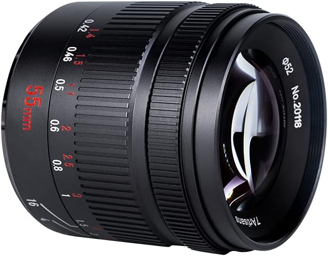7artisans 55 mm F1.4 Mark II APS-C Manueller Fokus-Objektiv, grosse Blende, spiegellose Kamera-Objek