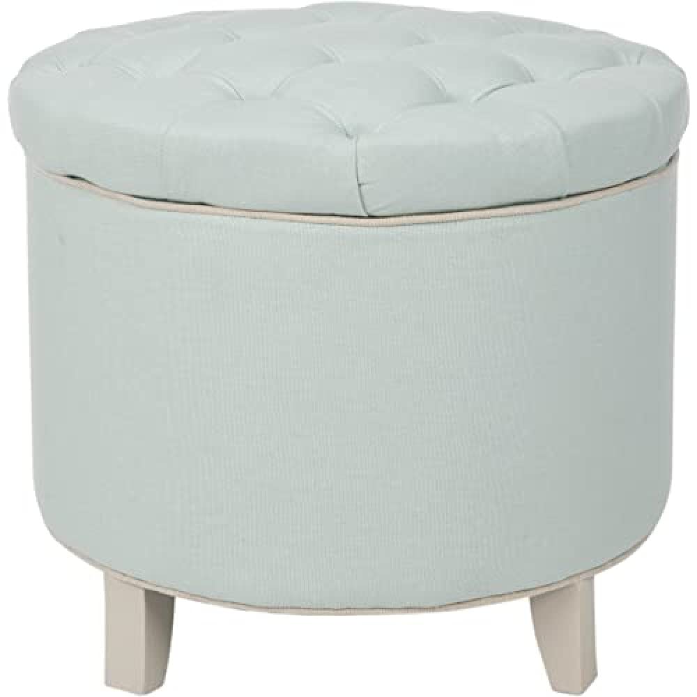 SAFAVIEH Gepolstert Hocker, Rotkehlchen-Ei-Blau, 55 X 55 X 50, Blau