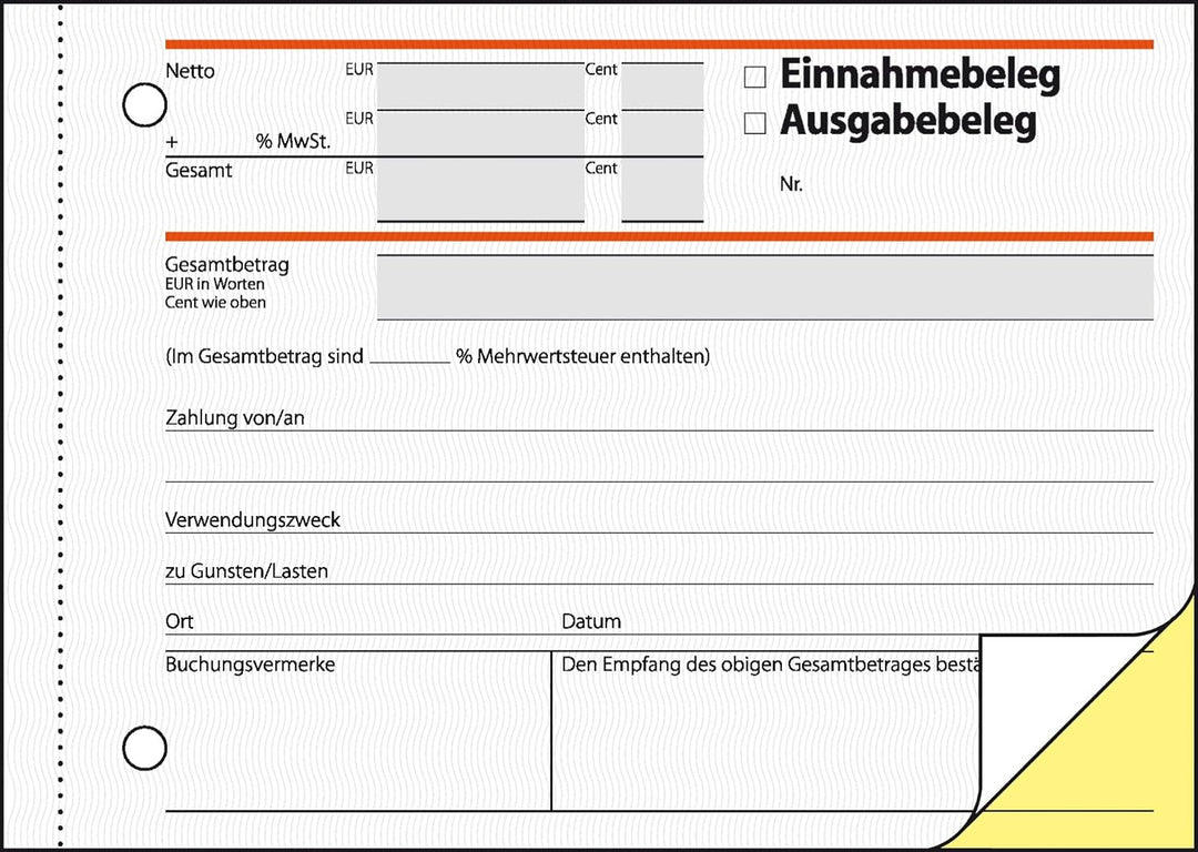 SIGEL SD026/10 Ausgabe- / Einnahmebelege A6 quer, 2x40 Blatt, selbstdurchschreibend, 10er Pack 10 St