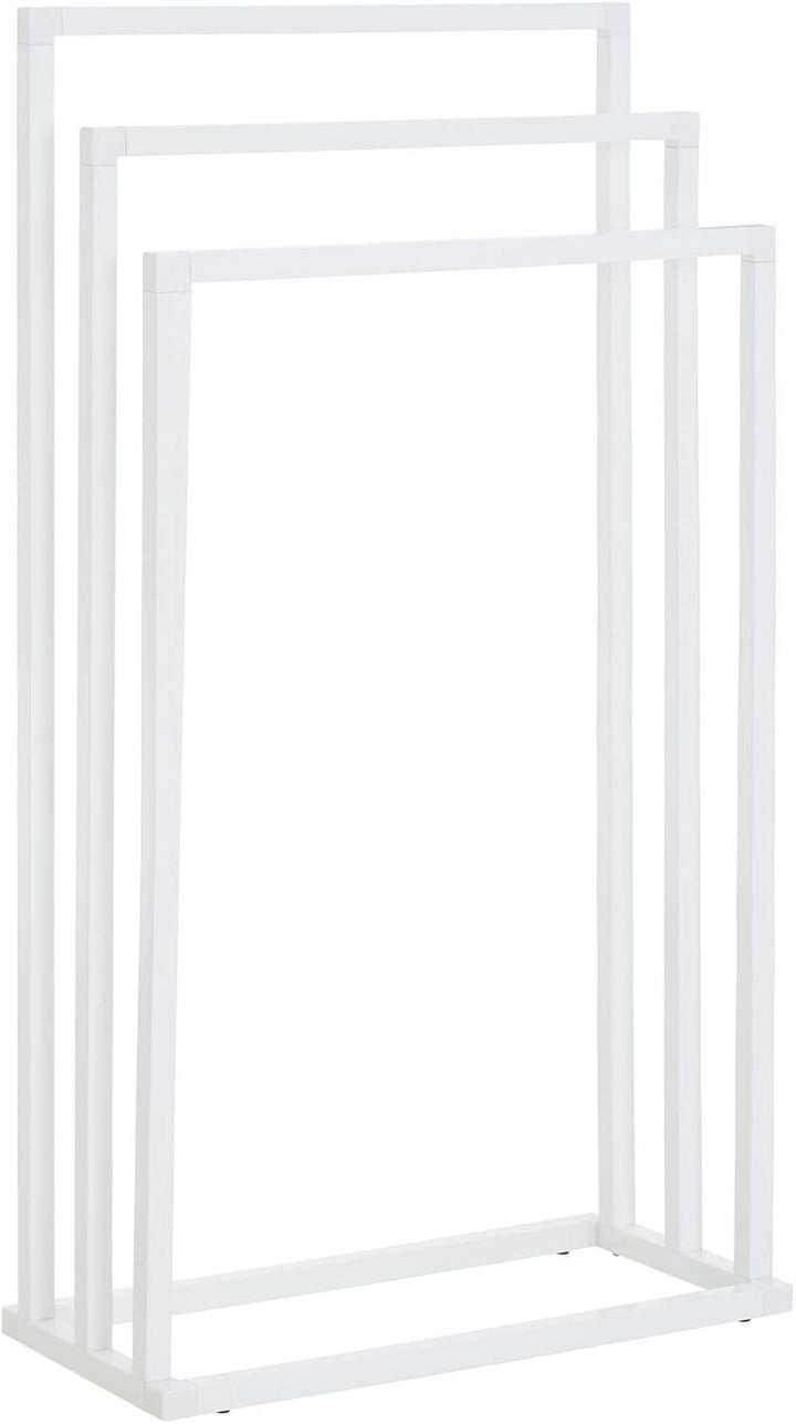 IDIMEX Handtuchhalter KUNO, Handtücher Handtuchständer Badetuchhalter, mit 3 Handtuchstangen, weiss,