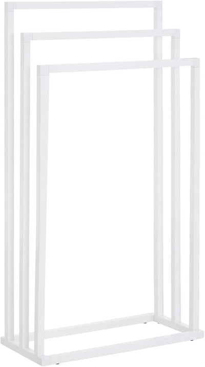 IDIMEX Handtuchhalter KUNO, Handtücher Handtuchständer Badetuchhalter, mit 3 Handtuchstangen, weiss,