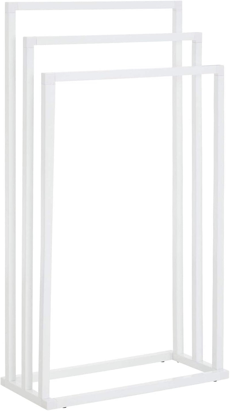 IDIMEX Handtuchhalter KUNO, Handtücher Handtuchständer Badetuchhalter, mit 3 Handtuchstangen, weiss,