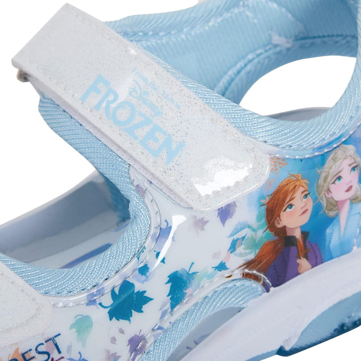 Disney Frozen 2 Girls Light Up Sports Sandals Kids Elsa Anna Adjustable Open Summer Shoes with Light