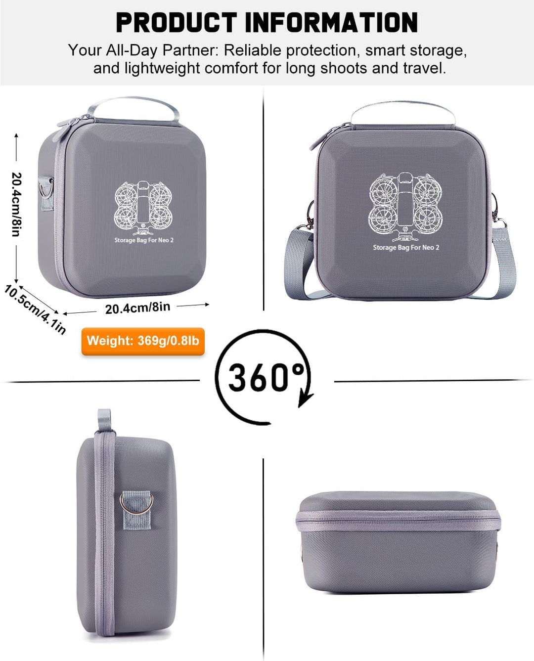 Neo 2 Tasche, Case Bag Tragetasche Schultertasche für DJI Neo 2 Drohne, Akku-Ladegerät-Hub und Neo2