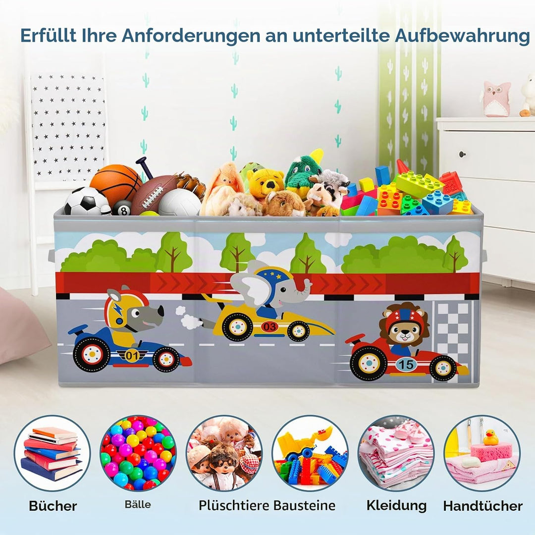 Extra Gross Aufbewahrungsbox mit Deckel Kinder, Zusammenklappbare Oxford-Spielzeugkiste mit Griff fü