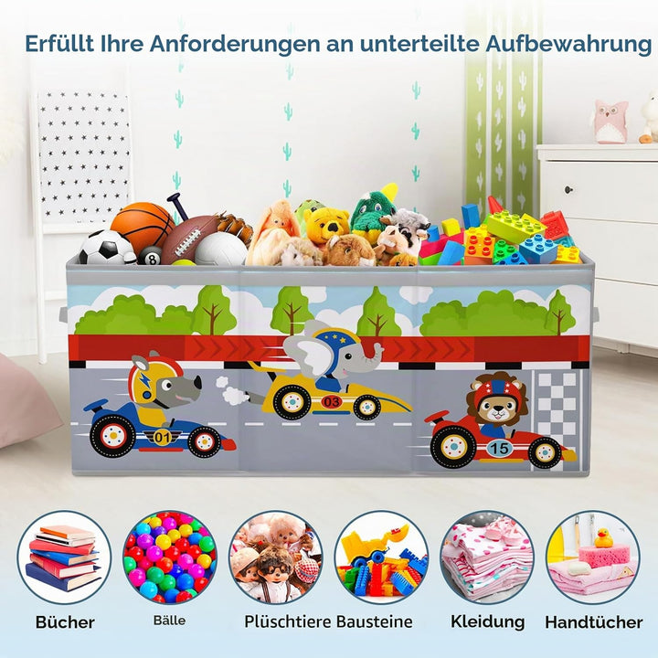 Extra Gross Aufbewahrungsbox mit Deckel Kinder, Zusammenklappbare Oxford-Spielzeugkiste mit Griff fü
